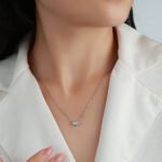 Collana con pendente in Moissanite con taglio marquise e castone