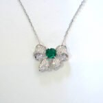 Bow shape cushion lab grown gemstone pendant necklace 4 Strikvormige kussenhanger met in het laboratorium gekweekte edelsteen