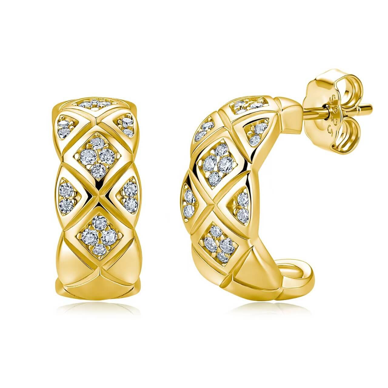 Diamond lattice moissanite earrings stud Diamond lattice moissanite earrings stud