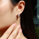 Diamond lattice moissanite earrings stud 5 Diamond lattice moissanite earrings stud