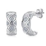Diamond lattice moissanite earrings stud 1 Diamond lattice moissanite earrings stud