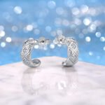 Diamond lattice moissanite earrings stud 3 Diamond lattice moissanite earrings stud