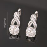 Orecchini a cerchio in moissanite intrecciati per l'eternità
