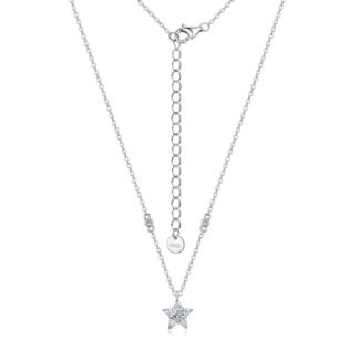 Collana con moissanite a forma di pera e stella a cinque punte
