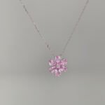 Flower shape lab grown Moissanite pendant necklace 5 Кулон-подвеска в форме цветка из выращенного в лаборатории муассанита.
