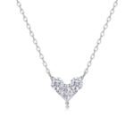 Halsketting met hanger in hartvorm van moissanite