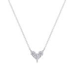 Halsketting met hanger in hartvorm van moissanite