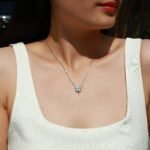 Heart cut clover Moissanite pendant necklace 5 Hartvormige klaver Moissanite hanger ketting