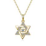 Hexagram evil eye Moissanite pendant necklace 2 Colar com pingente de moissanita com olho grego hexagrama
