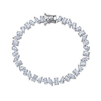 Bracciale in moissanite dalla forma geometrica irregolare