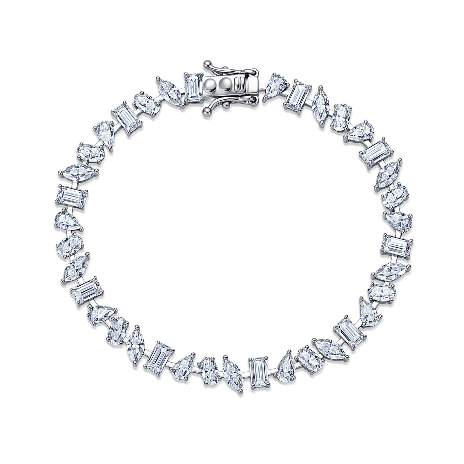 Bracciale in moissanite dalla forma geometrica irregolare Bracciale in moissanite dalla forma geometrica irregolare