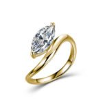 Marquise cut Moissanite engagement ring