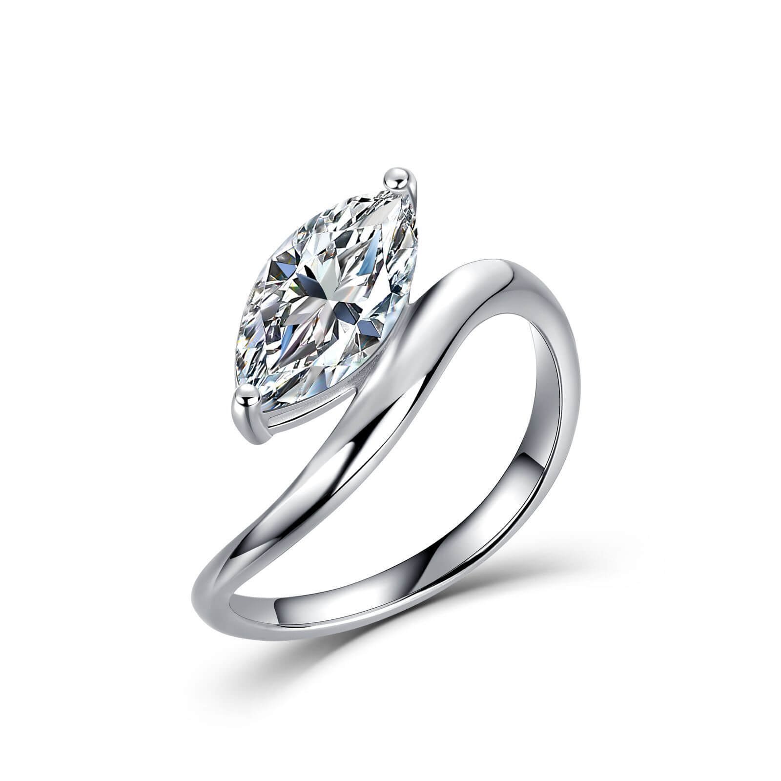 Marquise cut Moissanite engagement ring