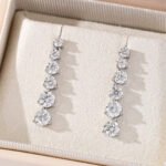 Meteor Round cut Moissanite earrings stud 2 Pendientes de moissanita tallada redonda Meteor