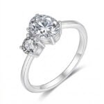 Oval and round two stone moissanite engagement ring 1 Oval and round two stone moissanite engagement ring
