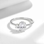 Oval and round two stone moissanite engagement ring 4 Oval and round two stone moissanite engagement ring