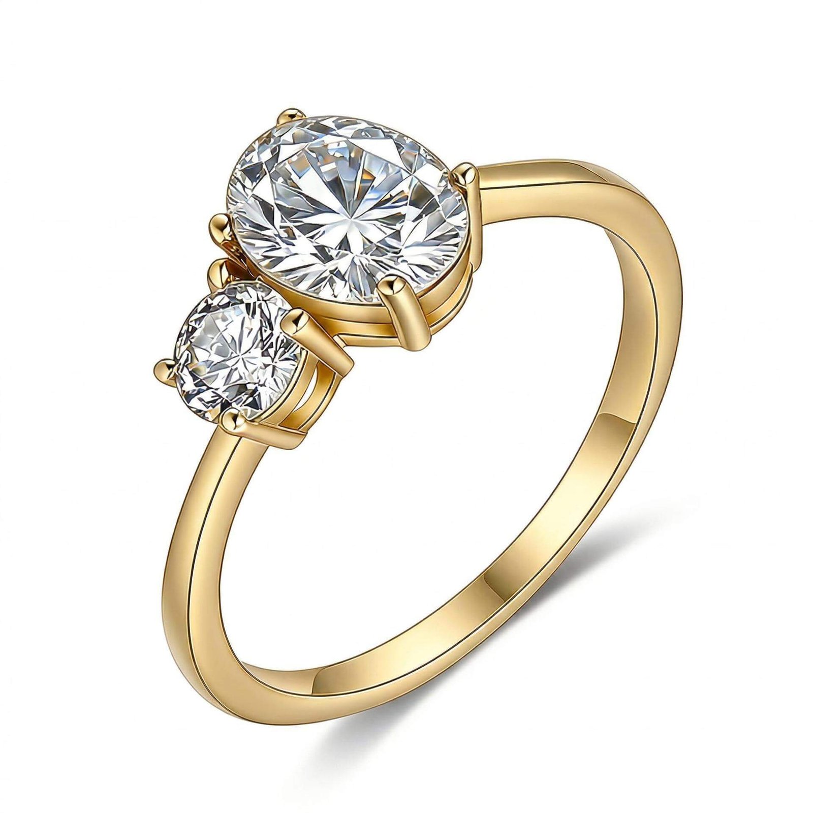 Oval and round two stone moissanite engagement ring Oval and round two stone moissanite engagement ring