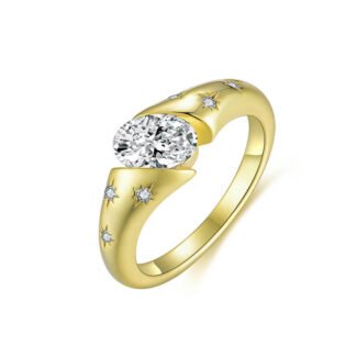 Bague de fiançailles Moissanite taille ovale