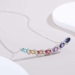 Oval lab grown gemstone Moissanite pendant necklace 2 Mặt dây chuyền đá quý Moissanite hình bầu dục được nuôi cấy trong phòng thí nghiệm.