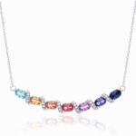 Oval lab grown gemstone Moissanite pendant necklace 1 Mặt dây chuyền đá quý Moissanite hình bầu dục được nuôi cấy trong phòng thí nghiệm.