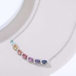 Oval lab grown gemstone Moissanite pendant necklace 3 Mặt dây chuyền đá quý Moissanite hình bầu dục được nuôi cấy trong phòng thí nghiệm.