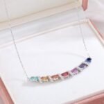 Oval lab grown gemstone Moissanite pendant necklace 5 Mặt dây chuyền đá quý Moissanite hình bầu dục được nuôi cấy trong phòng thí nghiệm.