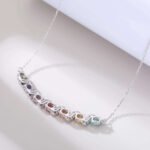 Oval lab grown gemstone Moissanite pendant necklace 6 Mặt dây chuyền đá quý Moissanite hình bầu dục được nuôi cấy trong phòng thí nghiệm.