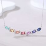 Oval lab grown gemstone Moissanite pendant necklace 4 Mặt dây chuyền đá quý Moissanite hình bầu dục được nuôi cấy trong phòng thí nghiệm.
