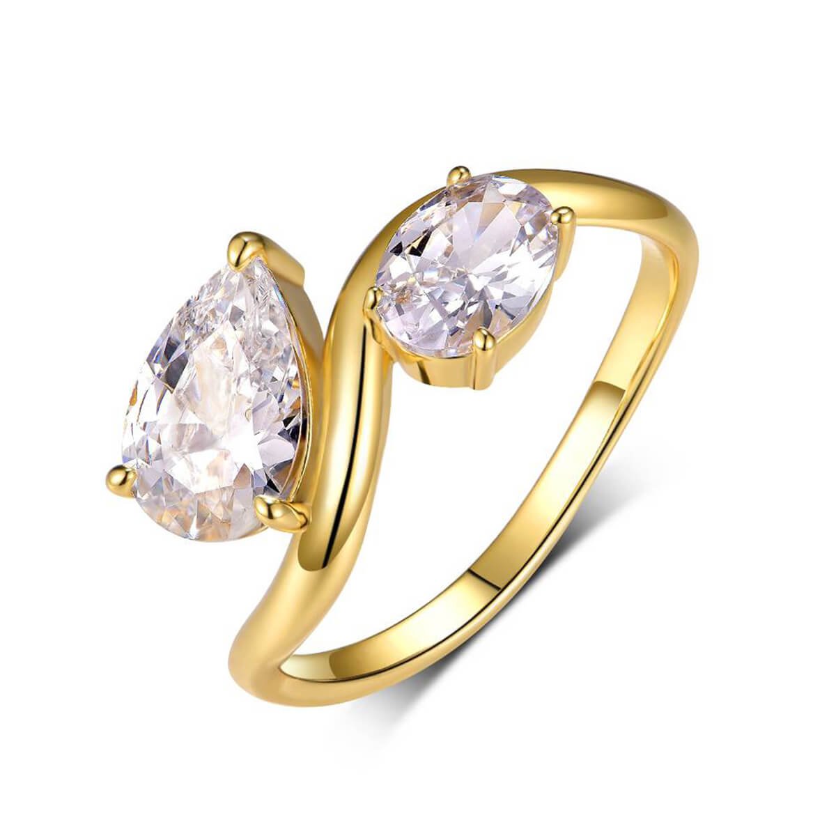 Pear and oval two stone moissanite engagement ring Pear and oval two stone moissanite engagement ring