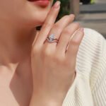 Pear cut double band Moissanite toi et moi ring 5 Doppelband-Moissanit-Toi-et-Moi-Ring im Birnenschliff