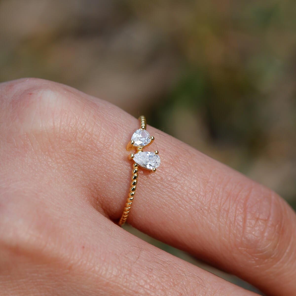 Pear twist two stone moissanite engagement ring Pear twist two stone moissanite engagement ring