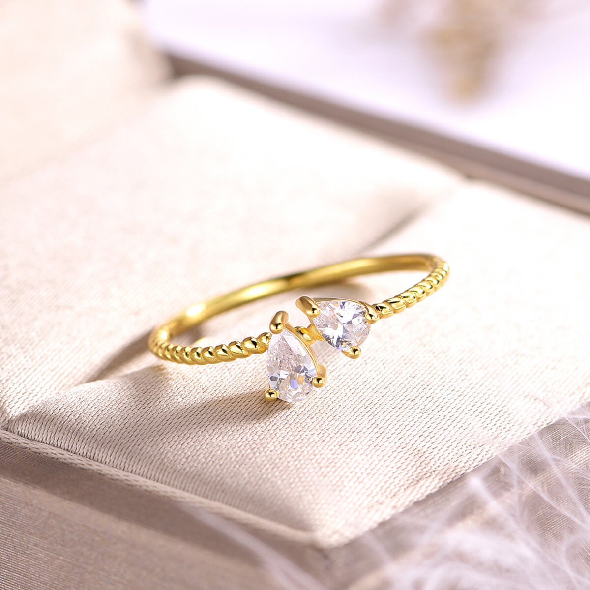 Pear twist two stone moissanite engagement ring Pear twist two stone moissanite engagement ring