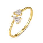 Pear twist two stone moissanite engagement ring 1 Pear twist two stone moissanite engagement ring