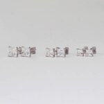 Pendientes de moissanita talla princesa