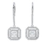 Princess cut full pave moissanite hoop earrings 1 Orecchini a cerchio con moissanite taglio princess e pavé completo