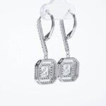 Princess cut full pave moissanite hoop earrings 5 Orecchini a cerchio con moissanite taglio princess e pavé completo