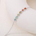 Princess cut six stone lab grown gemstone bracelet 2 Bracciale con sei pietre preziose create in laboratorio, taglio princess.