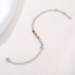 Princess cut six stone lab grown gemstone bracelet 3 Bracciale con sei pietre preziose create in laboratorio, taglio princess.