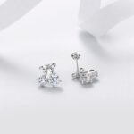 Round cherry moissanite earrings stud 2 Round cherry moissanite earrings stud