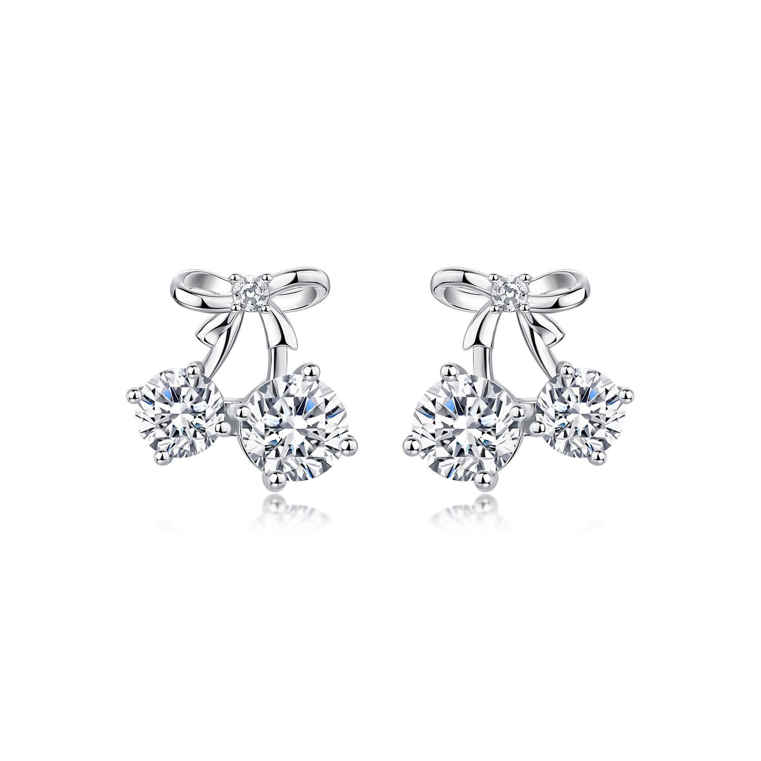 Round cherry moissanite earrings stud Round cherry moissanite earrings stud