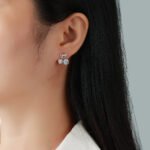 Round cherry moissanite earrings stud 4 Round cherry moissanite earrings stud