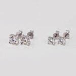 Round cut Moissanite earrings stud 4 Pendientes de moissanita de talla redonda