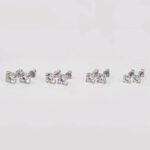 Round cut Moissanite earrings stud 3 Pendientes de moissanita de talla redonda