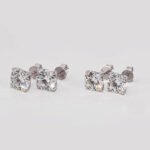 Round cut Moissanite earrings stud 2 Pendientes de moissanita de talla redonda