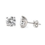 Round cut Moissanite earrings stud 1 Pendientes de moissanita de talla redonda