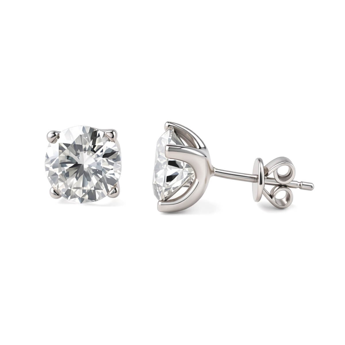 Pendientes de moissanita de talla redonda Pendientes de moissanita de talla redonda