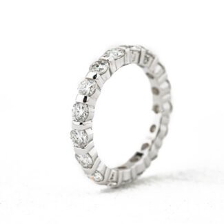 Round cut Moissanite eternity ring