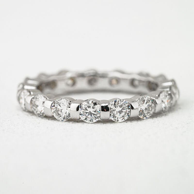Round cut Moissanite eternity ring