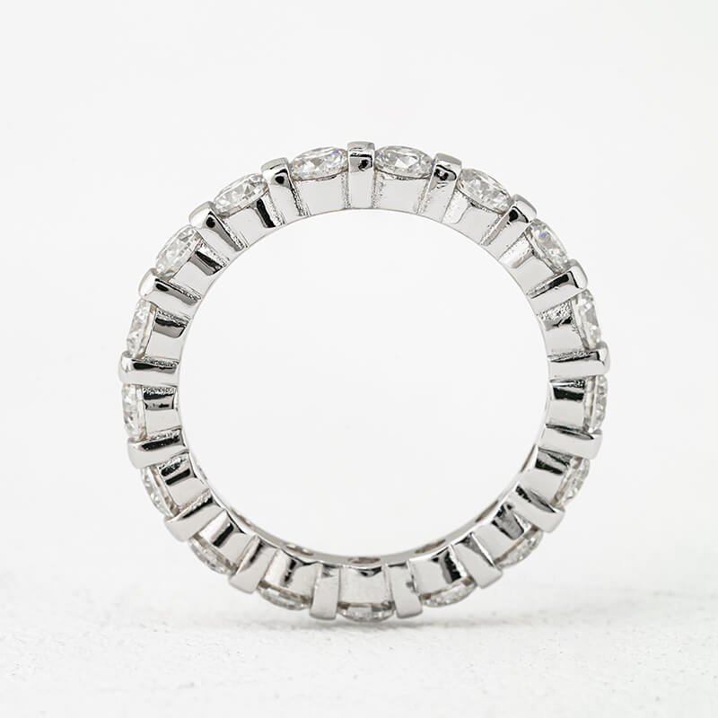 Round cut Moissanite eternity ring