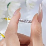 Round cut Moissanite eternity ring